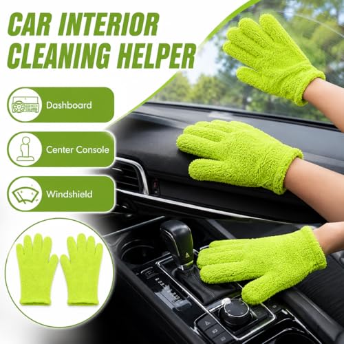 Dusting Gloves, Ambidextrous Washable Cleaning Gloves, Multipurpose for Home Car Plant Blind Hard-to-Reach Surface Indoor Outdoor Cleaning