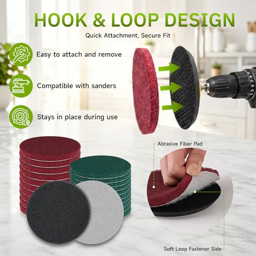 5 Inch Hook and Loop Scuff Discs, Scouring Pads for Cleaning 10Pcs - color: Mix Color 10pcs