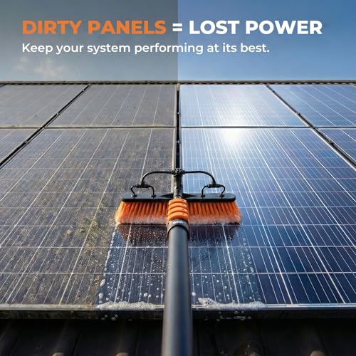 Briliantwerk Solar Panel Cleaning Brush 20 ft Extension Pole