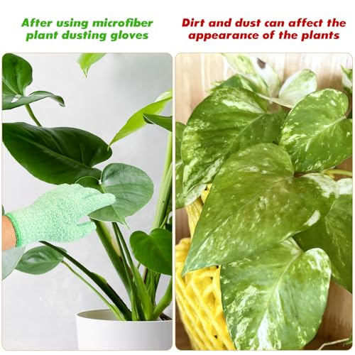 10 Pcs Plants Cleaning Set Plant Leaf Cleaner Leaf Cleaning Tongs with Reusable Microfiber Gloves and Flower Pruning Shears for House Plants,Window Blind