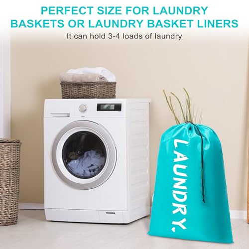 2 Pack Travel Laundry Bag,24" x 36", Extra Large Dirty Clothes Organizer - color: Blue+Red, size: 24"x36"