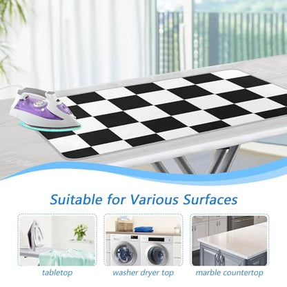 Portable Ironing Mat for Table Top Iron Pad Heat Resistant Blanket Portable Travel Ironing Board Covers Tabletop Sewing Pressing Quilting Large 27.6x47.2Inches Checkered Black and White - color: Checkered Black and White08
