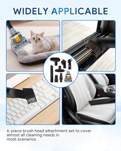 Pet Hair Power Brush Attachment compatible with Shark Navigator - color: 6 brush heads + 2 adapters
