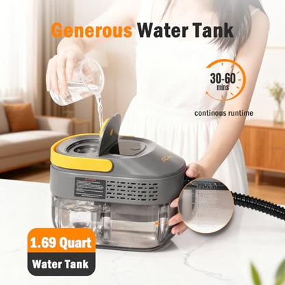 Handheld Steam Cleaner for Home, 1.69QT - color: Black