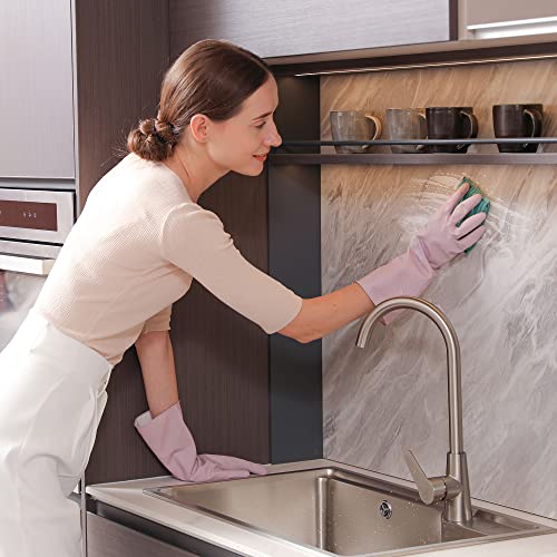 COOLJOB Purple Household Rubber Non-Slip Gloves with Flocked Lining, Medium - color: Light Purple With Lavender Scent, size: Medium (Pack of 1)