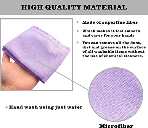 Longmann NorwexWindow Cleaning Cloth, Glass Cloth, Only Use Water, No Chemical Needed, Streaks Schatches Free, Just Add Water (Purple 1 Pack) - color: Purple 1 Pack
