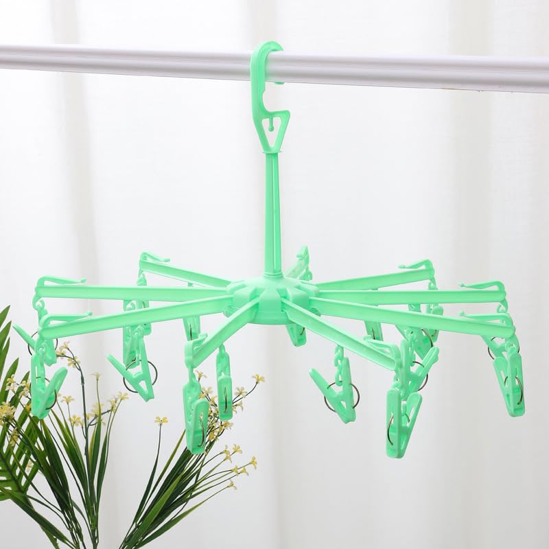 DurReus Foldable Clip Drip Laundry Hanger Portable Plastic Hanging Dryer with 20 Clips for Drying Cloth Diapers,Baby Clothes,Bras,Underwear,Hat,Gloves,Socks - color: 20 Clips Plastic