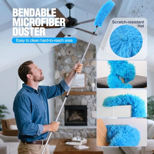 18FT Window Cleaning Kit, 3-12FT Telescoping Extension Pole - size: 3-12ft