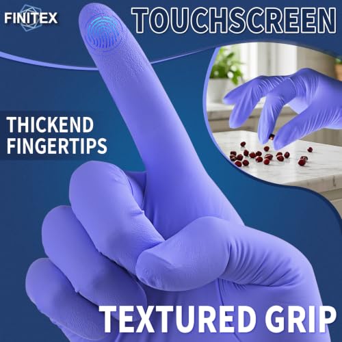 FINITEX Disposable Ice Blue Nitrile Exam Gloves 1000PCS/Case Cleaning - size: Large (Pack of 1000)