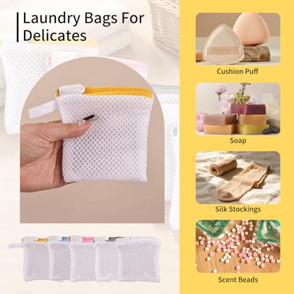 5pcs Laundry Pod Anti-Sticking Bags,Scent Beads Laundry Pouch,Small Mesh Laundry Bags，Durable Polyester Protection Bag For Scent Beads and Detergent Pods