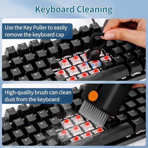 Keyboard Cleaner for Laptop, MacBook, Tablet, Multi-Function Cleaning Kit - color: Black