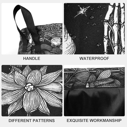 Skull Laundry Basket Waterproof Laundry Hamper Foldable Laundry Bag with Handles for Bedroom, Bathroom, Office, Clothes Storage - color: Skull