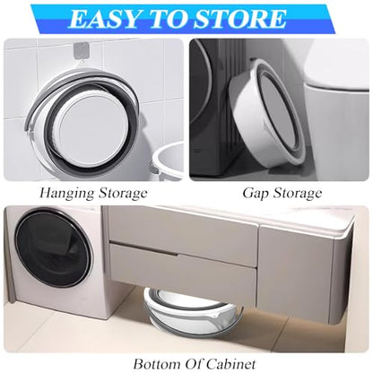 Collapsible Bucket 4.5 Gallon/17L Large Capacity Foldable Cleaning Buckets - color: Large White