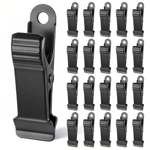 20 Pcs Metal Alligator Clips for Crafts, Flat Clips, Hanging Alligator Clip, Metal Mini Clamps, Spring Clamp, Stainless Steel Clip for Backdrop, Office, Photo, DIY Decoration (Black, 1.57 x 0.7 Inch) - color: Black