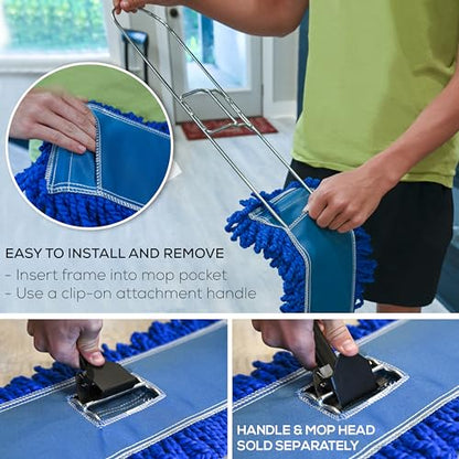 Kleen Handler Commercial Dust Mop Frame 24 Inch, Hardwood Floors, 12-Pack - color: Steel Frame - 24 Inch, size: 12 Pack