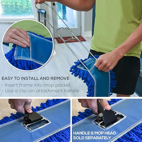 Kleen Handler Commercial Dust Mop Frame 24 Inch, Hardwood Floors, 3-Pack - color: Steel Frame - 24 Inch, size: 3 Pack