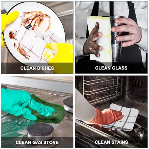 Nialnant 8 Pack Dish Cloths for Washing Dishes - color: Yellow Plaid, size: 12 x 12 in - 8PCS