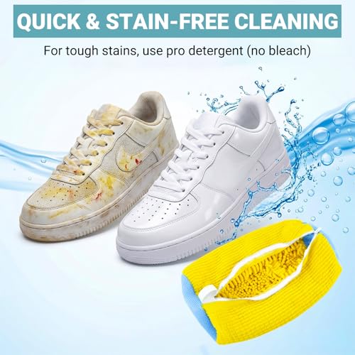 Shoe Washing Machine Bag 2 Pack - Reusable Laundry Shoe Bag for Washer and Dryer, 360° Deep Cleaning Machine for All Shoes Sneaker Tennis Shoes