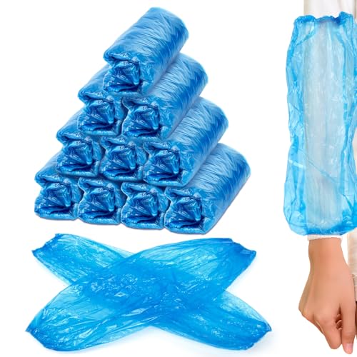 RAINFLOW 100 Pcs Disposable Arm Sleeves - Plastic Sleeve Protectors - color: Blue