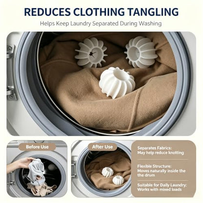 Reusable Magic Laundry Balls for Washing Machine, Anti-Tangle Anti-Stain Cleaning Tool, Pet Hair Remover & Lint Catcher, Manual Fur Catcher, No Electricity Needed (Grey,3pcs) - color: Gray, size: 3pcs