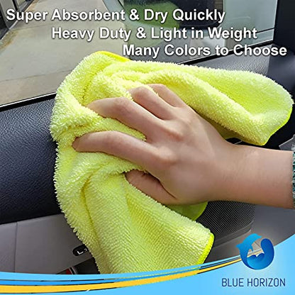 Microfiber Cleaning Towels, 24 Pack, Double Sided Ultra Soft Plush Washcloth, All Purpose Premium Microfiber Detailing Cleaning Cloths Shop Towels(16" x 16", Navy Blue) - color: Navy Blue