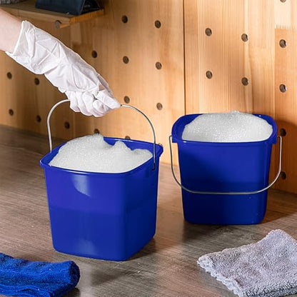 Zhehao 6 Pcs 3 Quart Small Sanitizer Cleaning Bucket, Dark Blue - color: Dark Blue