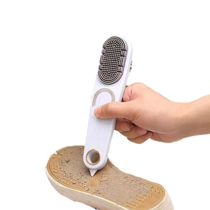 Shoe Cleaner Brush Laundry Stain Removal Brush Double Sided Soft Bristle Long Handle Multi Cleaning Brush for Shoes Clothes Scrub Brush with Silicone Soft Brush Sole Cleaning (Green) - color: Green