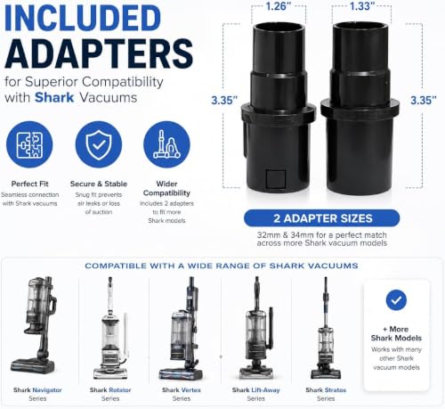 Replacement Vacuum Brush Attachments with Hose Adapter for Shark Navigator Rotator Miele C1 C2 C3 - Household Vacuum Cleaning Set with Crevice Tool, Dust Brush and Adapters - color: Vacuum Crevice Tool & Brush