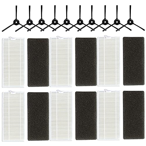 6 Filter & 10 Side Brush Kit Replacement for Lefant M200/M201/M501/T700 Robotic Vacuum Cleaner Parts - size: Size 2