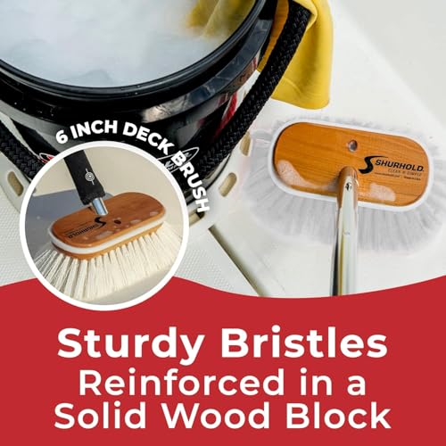 Shurhold 950 6" Deck Brush with Extra Stiff White Polypropylene Bristles - style: Extra Stiff, White