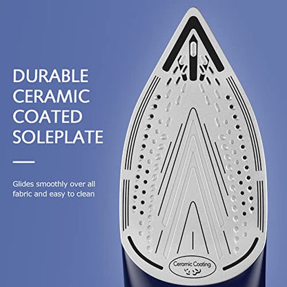 BEAUTURAL Steam Iron for Clothes with Ceramic-Coated Soleplate, 1500 Watts