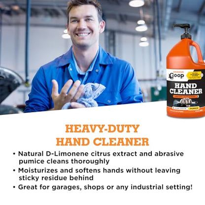 GOOP Orange Liquid with Pumice Multi-Purpose Waterless Hand Cleaner - 1 Gallon Pump Bottle (Pack of 2) - size: 128 Fl Oz (Pack of 2)