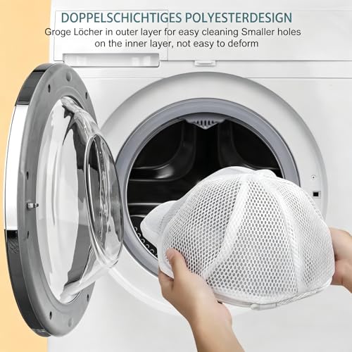 Eiito Hat Washer Cage for Washing Machine,2PCS Hat Cleaner for baseball cap - color: White 2pack