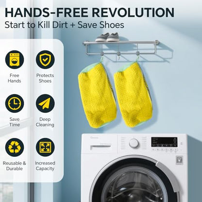 Shoe Washing Machine Bag: 2 Pack Reusable Shoes Cleaning Bags, Yellow - color: Yellow