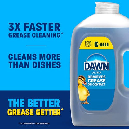 Dawn Ultra Original Dish Soap Refill Jug Large Size Blue Liquid Dishwashing Detergent, Powerful Soap for Grease, 51.5oz (Pack of 2) - size: 51.5 Fl Oz (Pack of 2)