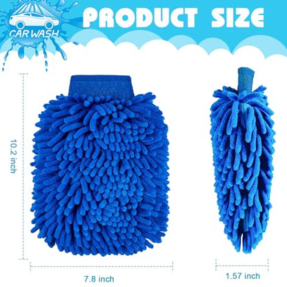Toulite 16 Pcs Microfiber Wash Mitts, 7.48 x 10.24 Inch, Royal Blue, Green - color: Royal Blue, Green, size: 7.48 x 10.24 Inch