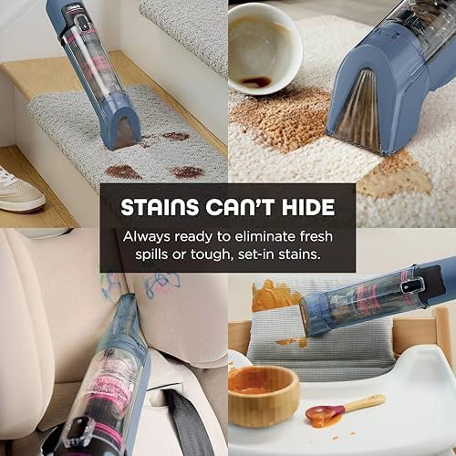 StainForce Cordless Portable Spot & Stain Remover, Deep Carpet Cleaner, Lightweight Handheld Fabric Washer for Pet Messes, Couch, and Car Seats