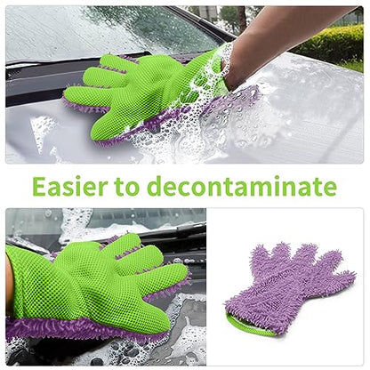 BokWin 2-Pack Car Wash Mitt, Purple - color: Purple