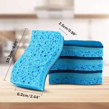 AIDEA Sponges Kitchen-24Count, Non-Scratch Scrub Sponge, Sponge for Dishes - color: Light-blue