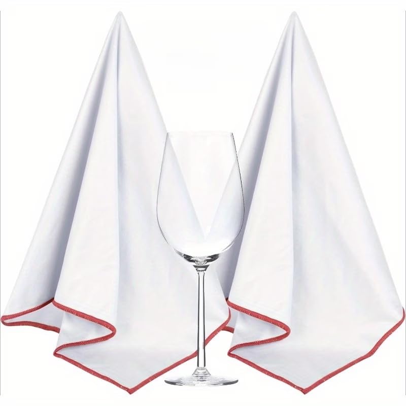 2Pcs Microfiber Glass Cleaning Cloth, Lint Free for Windows, Glasses, Windshields, Mirrors, Stainless Steel, Barware & Crystalware - color: Multicolor