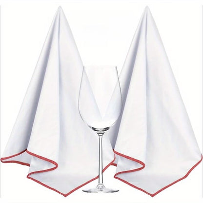 2Pcs Microfiber Glass Cleaning Cloth, Lint Free for Windows, Glasses, Windshields, Mirrors, Stainless Steel, Barware & Crystalware - color: Multicolor