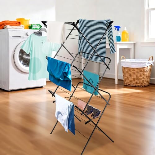 Foldable Clothes Drying Rack Laundry Drying Rack Black