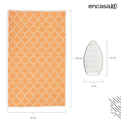 Encasa XO Ironing Mat, Heat Resistant Pad 48"x28" Peach Tiles - color: Peach Tiles, size: Large