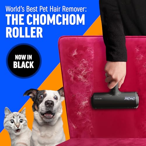 ChomChom Roller Pet Hair Remover – Original Size Reusable Lint Roller for Cat & Dog Hair on Furniture, Couch, Carpet, Car, Rugs & Bedding – Portable, Eco-Friendly (Black) - color: Black Classic