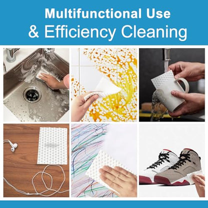 52 PCS Magic Sponge Eraser Sheets,Upgrade Convex Point Melamine Sheets，Disposable Portable Magic Cleaning Eraser Thin Wipes for Kitchenware Bathroom Shoe Sink Car Interiors Hard-to-Reach Places - size: 52 PCS