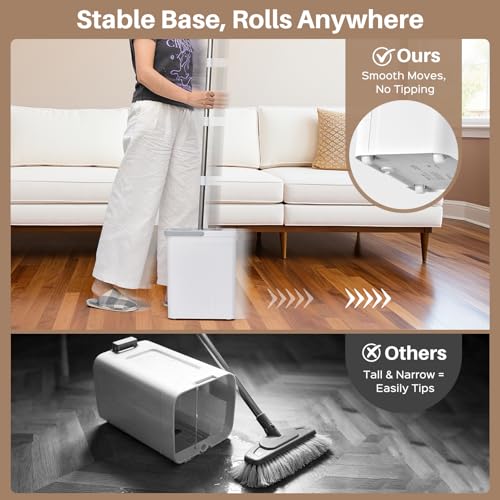 Mop and Bucket Set, Flat Mop and Bucket System for Floor Cleaning - size: mop bucket set+6 pads+12L tank