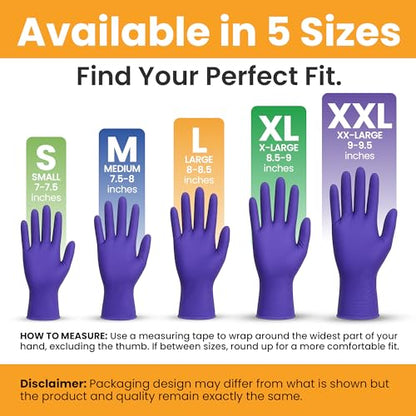 SAFEWAY USA 2000 pcs, Large, 4 Mil Nitrile Disposable Gloves — Multi-Purpose Powder-Free and Non-Latex Textured Fingertips for Medical Use, Nursing, Lab Works, Kitchen Prep, Cleaning, Tattooing & More