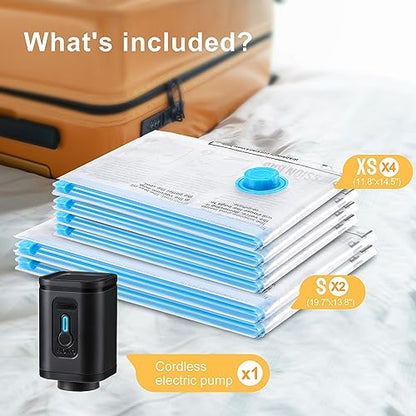 UPGOGO Travel Vacuum Bags Combo 6 Pack - Space Saver Vacuum Storage Bags for Clothing and Luggage