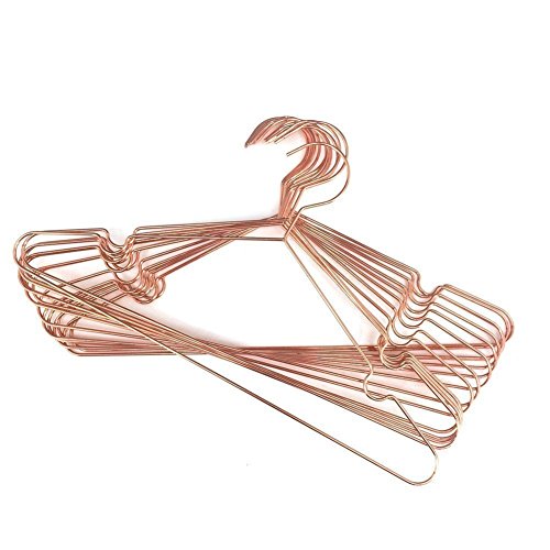 16.5" Rose Gold Copper Clothes Hangers - 30 Pack,Heavy Duty Strong Metal Hanger for Storage Display Sling Organization of Coat Shirts Dresses Jacket Elegant Standard Suit Accessory
