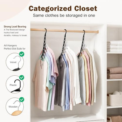 HOUSE DAY 10 Pack Space Saving Hangers, Black, Premium Smart Hanger - color: Black, size: 10 Pack